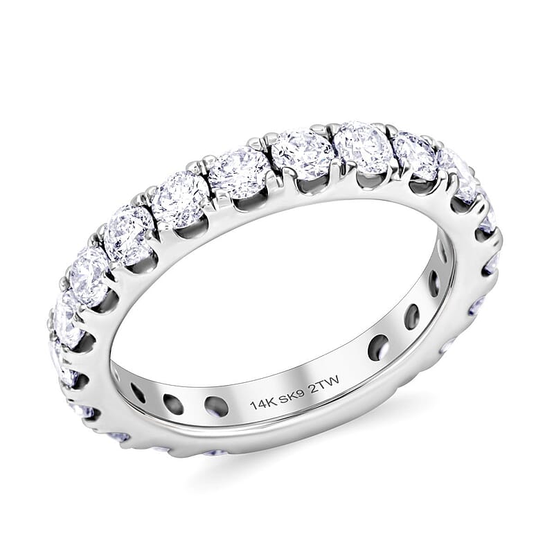 NY Closeout 14K White Gold G-H I2 Diamond Ring (Size 7.0) 4.10 Grams 2.00 ctw