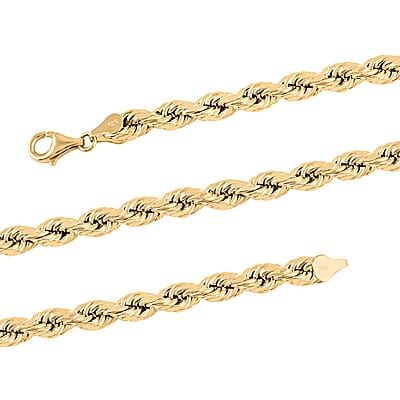 10K Yellow Gold 5mm Rope Chain Necklace 24 Inches 10.60 Grams