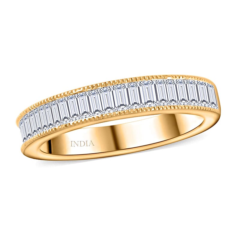 NY Closeout Luxuriant Lab Grown Diamond (SI) Ring in 14K YG Over Sterling Silver (Size 5.0) 0.75 ctw