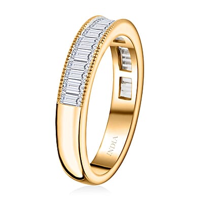 NY Closeout Luxuriant Lab Grown Diamond (SI) Ring in 14K YG Over Sterling Silver (Size 5.0) 0.75 ctw