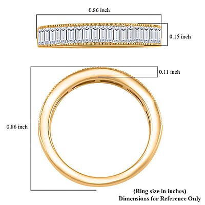 NY Closeout Luxuriant Lab Grown Diamond (SI) Ring in 14K YG Over Sterling Silver (Size 5.0) 0.75 ctw
