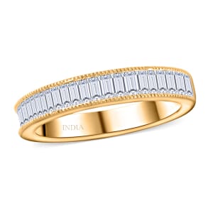 NY Closeout Luxuriant Lab Grown Diamond (SI) Ring in 14K YG Over Sterling Silver (Size 8.0) 0.75 ctw