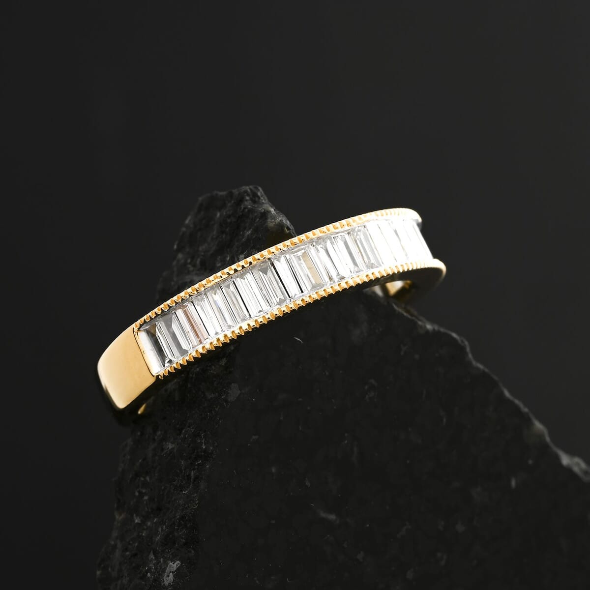 NY Closeout Luxuriant Lab Grown Diamond (SI) Ring in 14K YG Over Sterling Silver (Size 8.0) 0.75 ctw image number 1