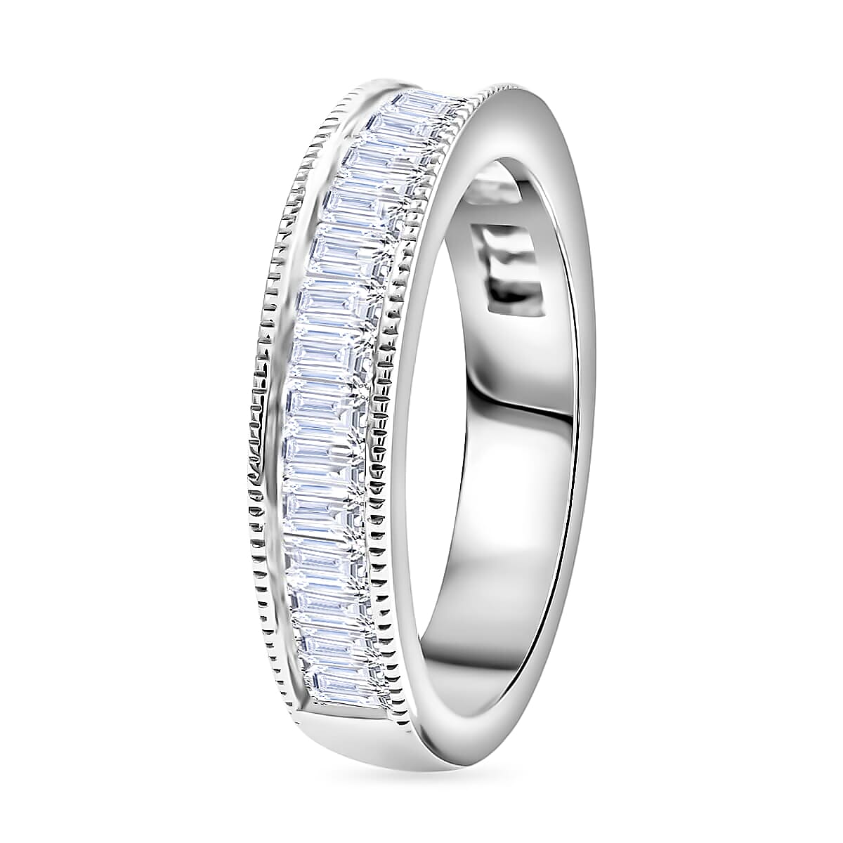 NY Closeout Luxuriant Lab Grown Diamond (SI) Ring in Sterling Silver (Size 7.0) 0.75 ctw image number 3