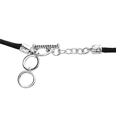 Artisan Crafted White Buffalo 10.50 ctw Bear Claw Necklace in Sterling Silver and Black Leather Cord 20 Inches