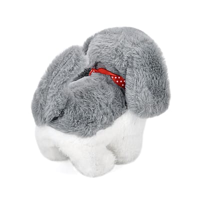Set of 2 Gray Walking Plush Dog Toy (2xAA Not Included)