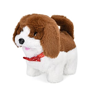 Set of 2 Dark Brown Walking Plush Dog Toy (2xAA Not Included)