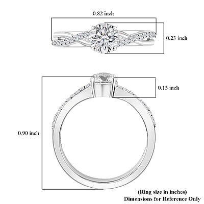 Iliana 18K White Gold G-H SI1 Diamond Criss Cross Ring (Size 10.0) 4.15 Grams 0.75 ctw