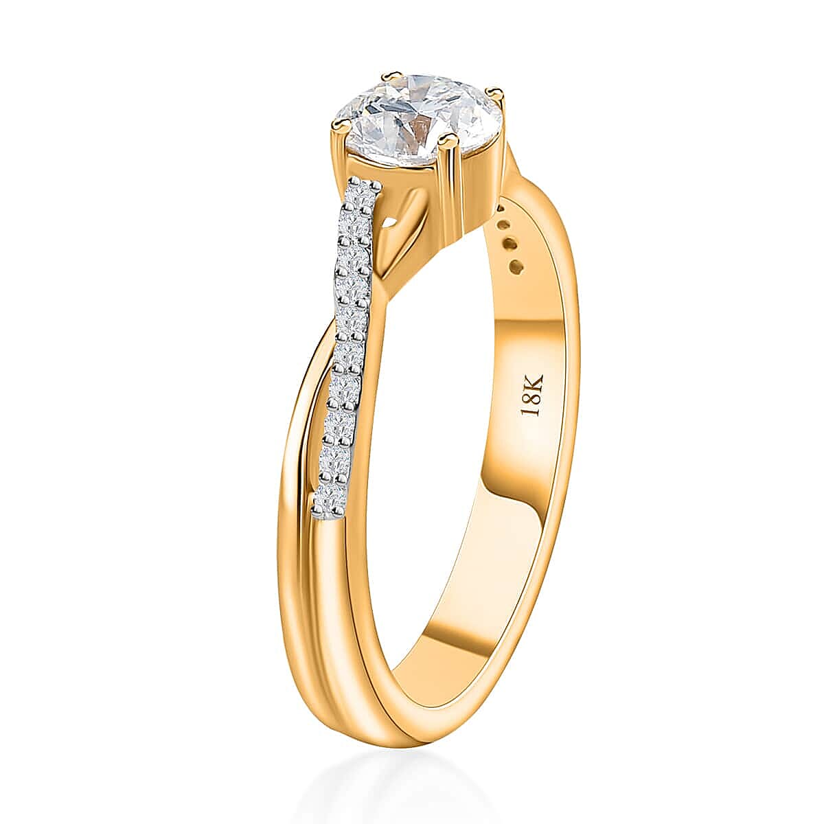 Iliana 18K Yellow Gold G-H SI1 Diamond Criss Cross Ring (Size 10.5) 4.25 Grams 0.75 ctw image number 4