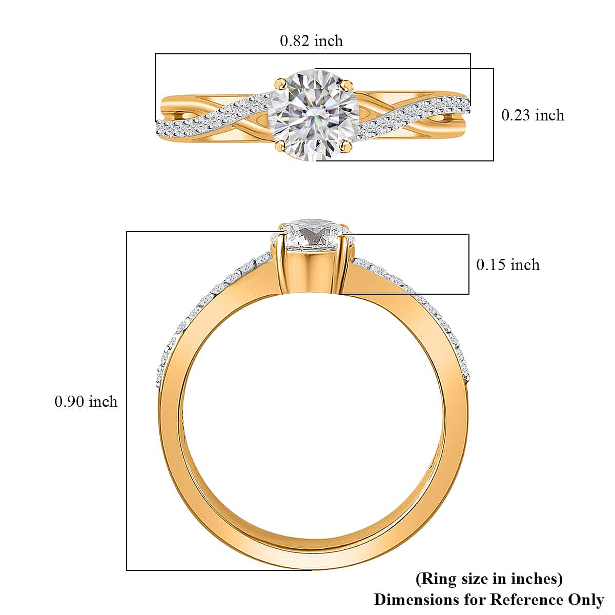 Iliana 18K Yellow Gold G-H SI1 Diamond Criss Cross Ring (Size 10.5) 4.25 Grams 0.75 ctw image number 6