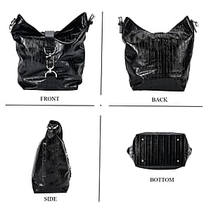 Grand Pelle Black Genuine Leather Crossbody Bag