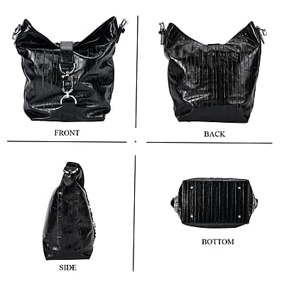 Grand Pelle Black Genuine Leather Crossbody Bag