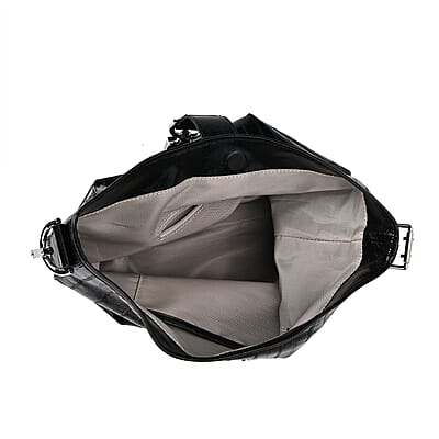 Grand Pelle Black Genuine Leather Crossbody Bag