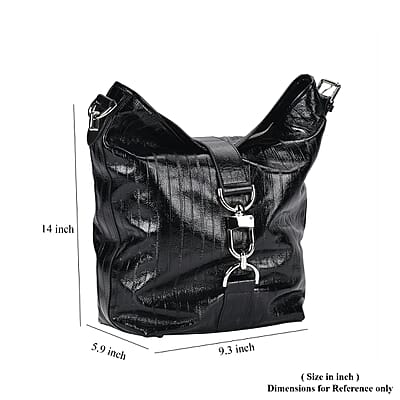 Grand Pelle Black Genuine Leather Crossbody Bag