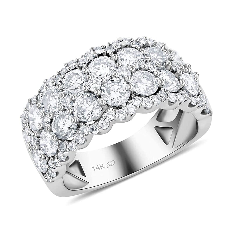 Modani 14K White Gold Diamond SI1-SI2 Ring (Size 8.5) 6.20 Grams 3.00 ctw