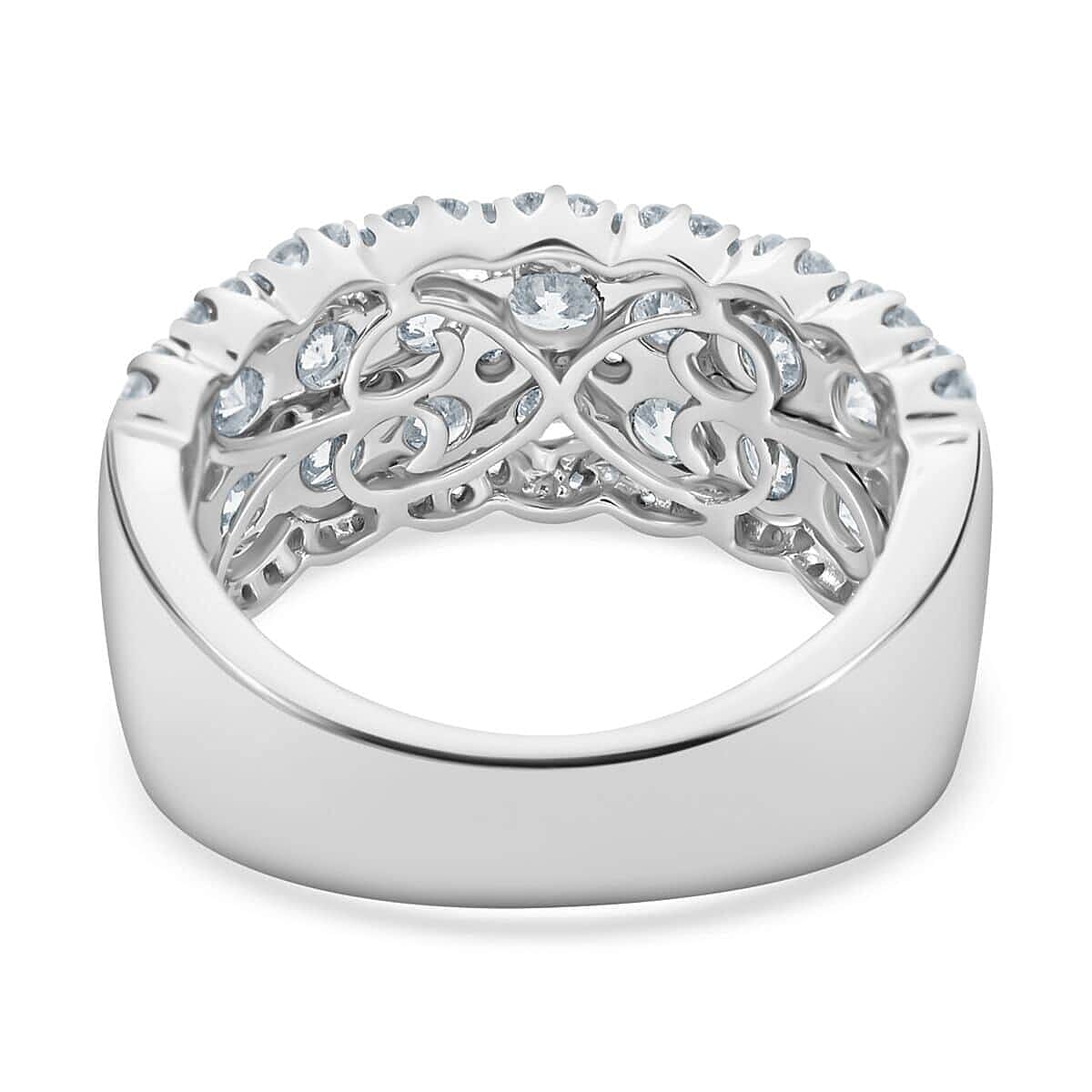 Modani 14K White Gold Diamond SI1-SI2 Ring (Size 8.5) 6.20 Grams 3.00 ctw