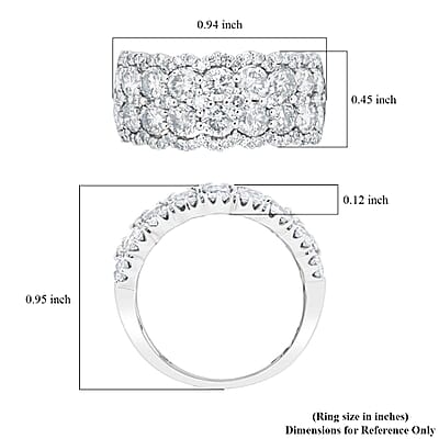 Modani 14K White Gold Diamond SI1-SI2 Ring (Size 8.5) 6.20 Grams 3.00 ctw
