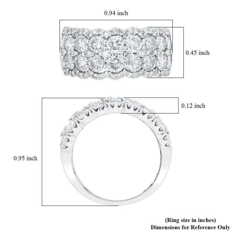 Modani 14K White Gold Diamond SI1-SI2 Ring (Size 8.5) 6.20 Grams 3.00 ctw