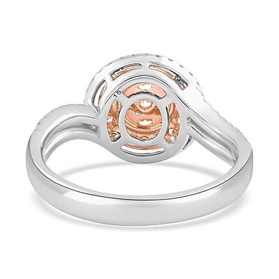 Modani Natural Pink and White Diamond 0.70 ctw Ring in 14K White Gold (Size 10.0) 4.05 Grams