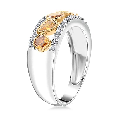 Modani Multi Diamond 1.00 ctw Ring in 14K White and Yellow Gold (Size 10.0)