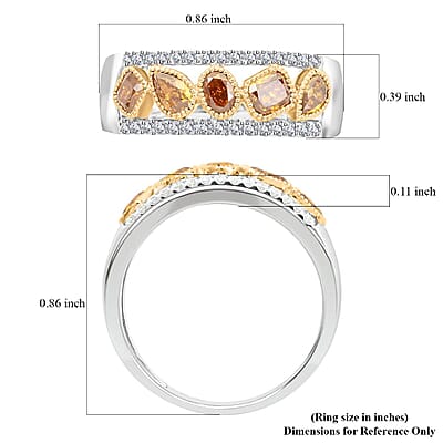 Modani Multi Diamond 1.00 ctw Ring in 14K White and Yellow Gold (Size 10.0)