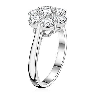 Modani White Diamond 1.70 ctw Ring in 18K White Gold (Size 10.0) 4.35 Grams