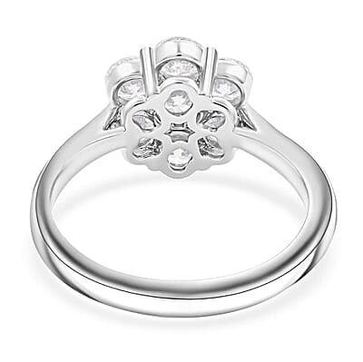 Modani White Diamond 1.70 ctw Ring in 18K White Gold (Size 10.0) 4.35 Grams