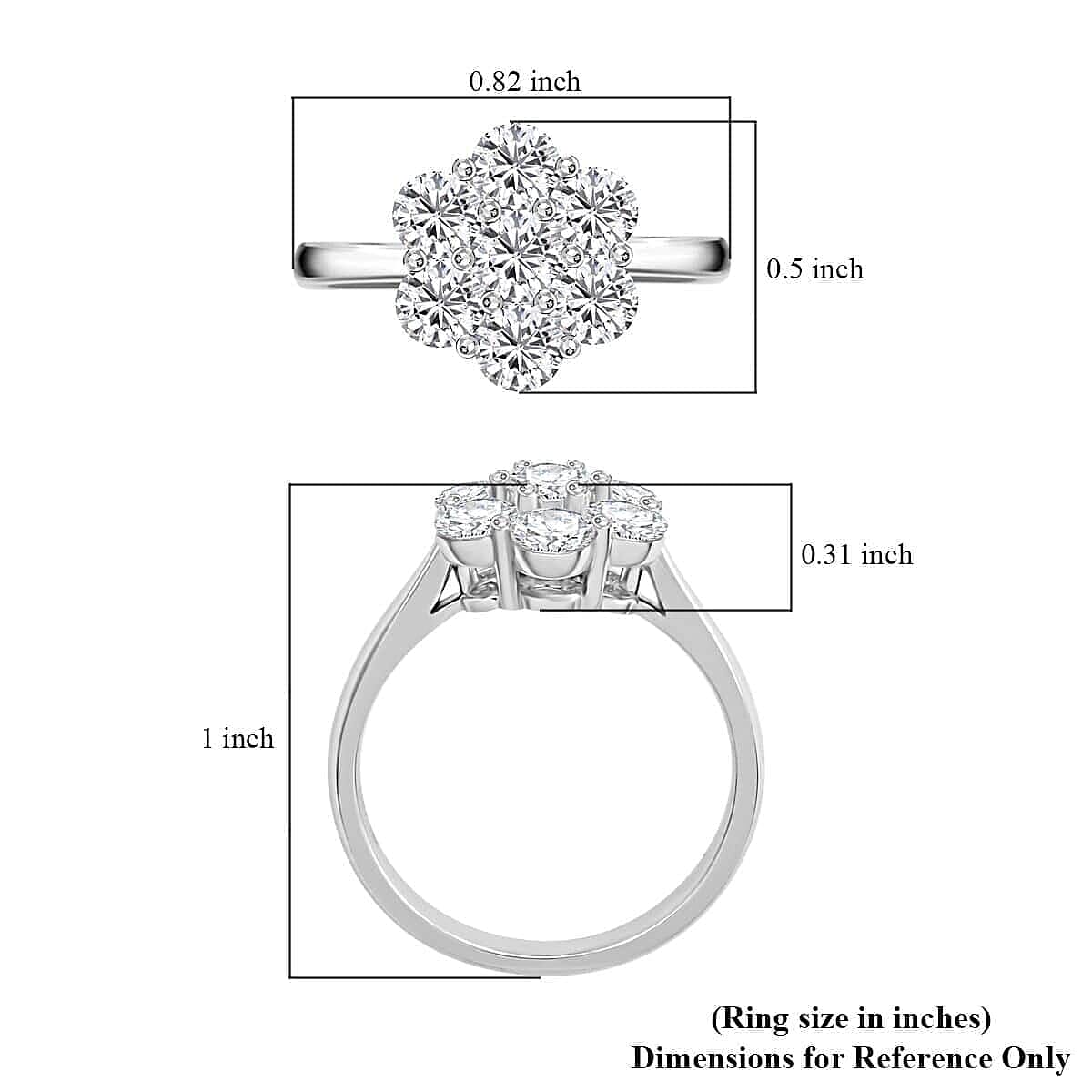 Modani White Diamond 1.70 ctw Ring in 18K White Gold (Size 10.0) 4.35 Grams