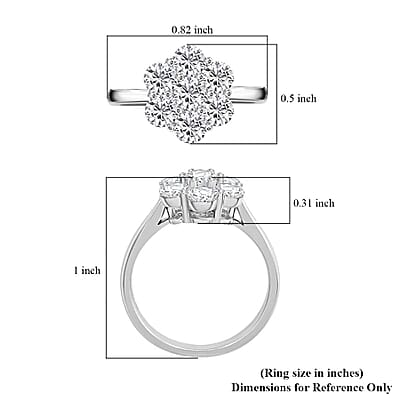 Modani White Diamond 1.70 ctw Ring in 18K White Gold (Size 10.0) 4.35 Grams