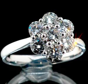 Modani 18K White Gold White Diamond Ring (Size 8.0) 4.35 Grams 1.70 ctw