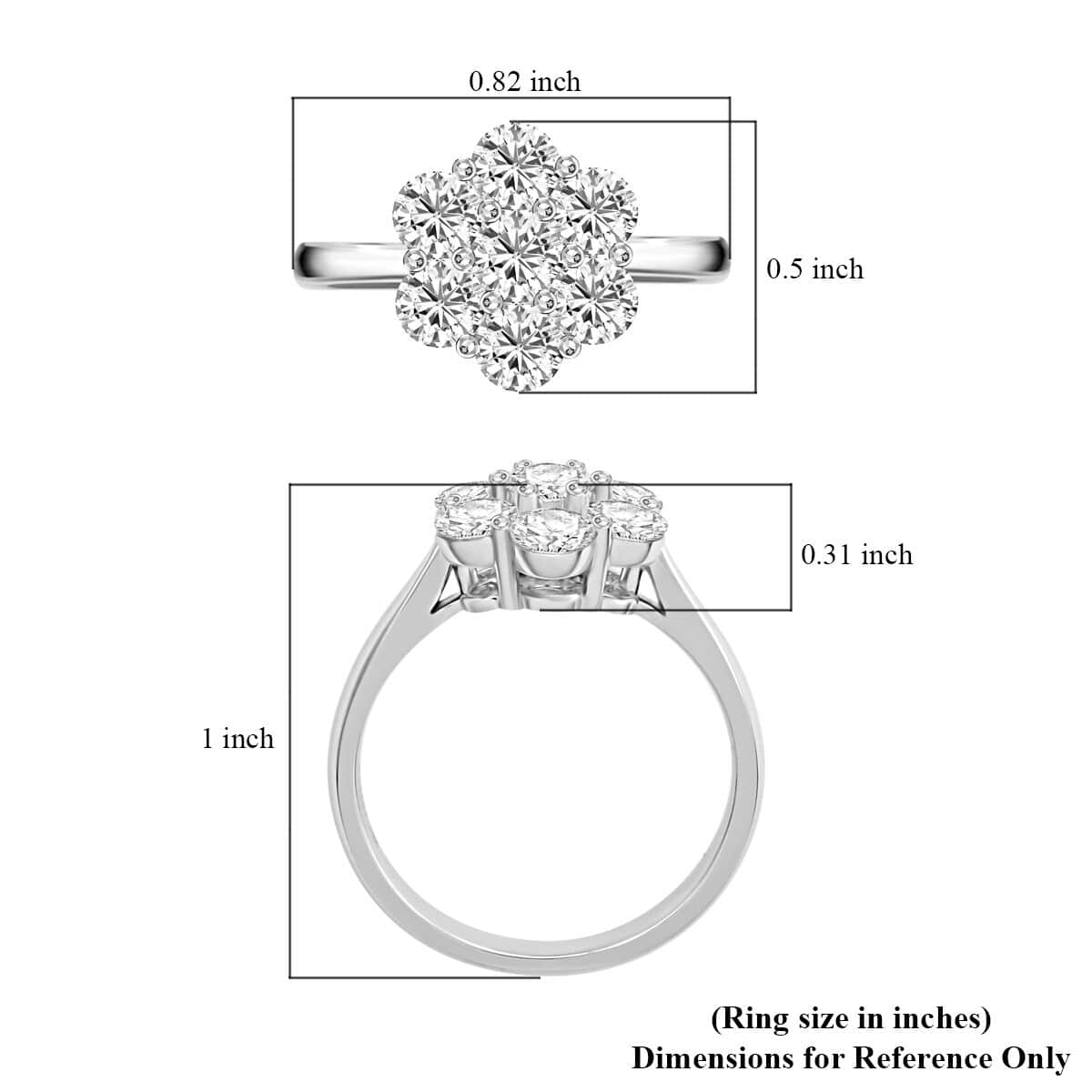 Modani 18K White Gold White Diamond Ring (Size 9.0) 4.35 Grams 1.70 ctw image number 5