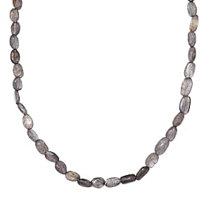 Labradorite Beads 85.00 ctw Necklace in Goldtone 18 Inches