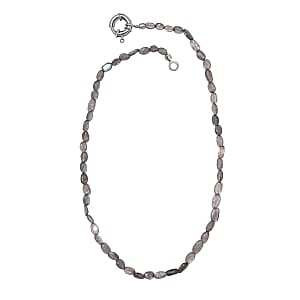 Labradorite Beads 85.00 ctw Necklace in Goldtone 18 Inches