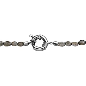 Labradorite Beads 85.00 ctw Necklace in Goldtone 18 Inches