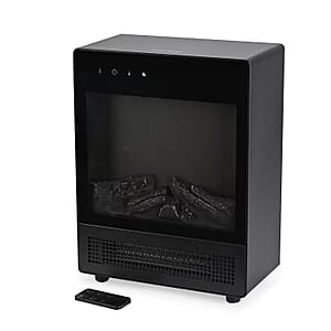 Black Electric Fireplace Stove Heater with Remote Control