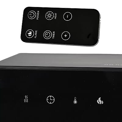 Black Electric Fireplace Stove Heater with Remote Control