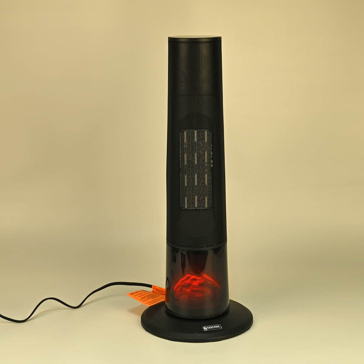 Black Indoor Tower Heater with Remote Control, LED Display and 3D Flame Effect image number 1