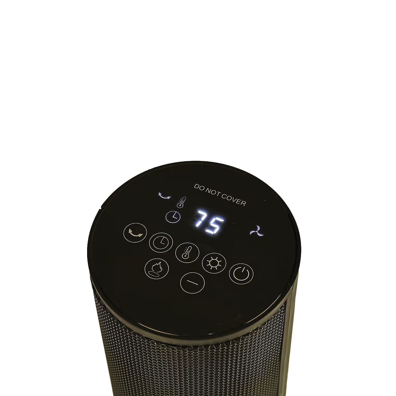 Black Indoor Tower Heater with Remote Control, LED Display and 3D Flame Effect