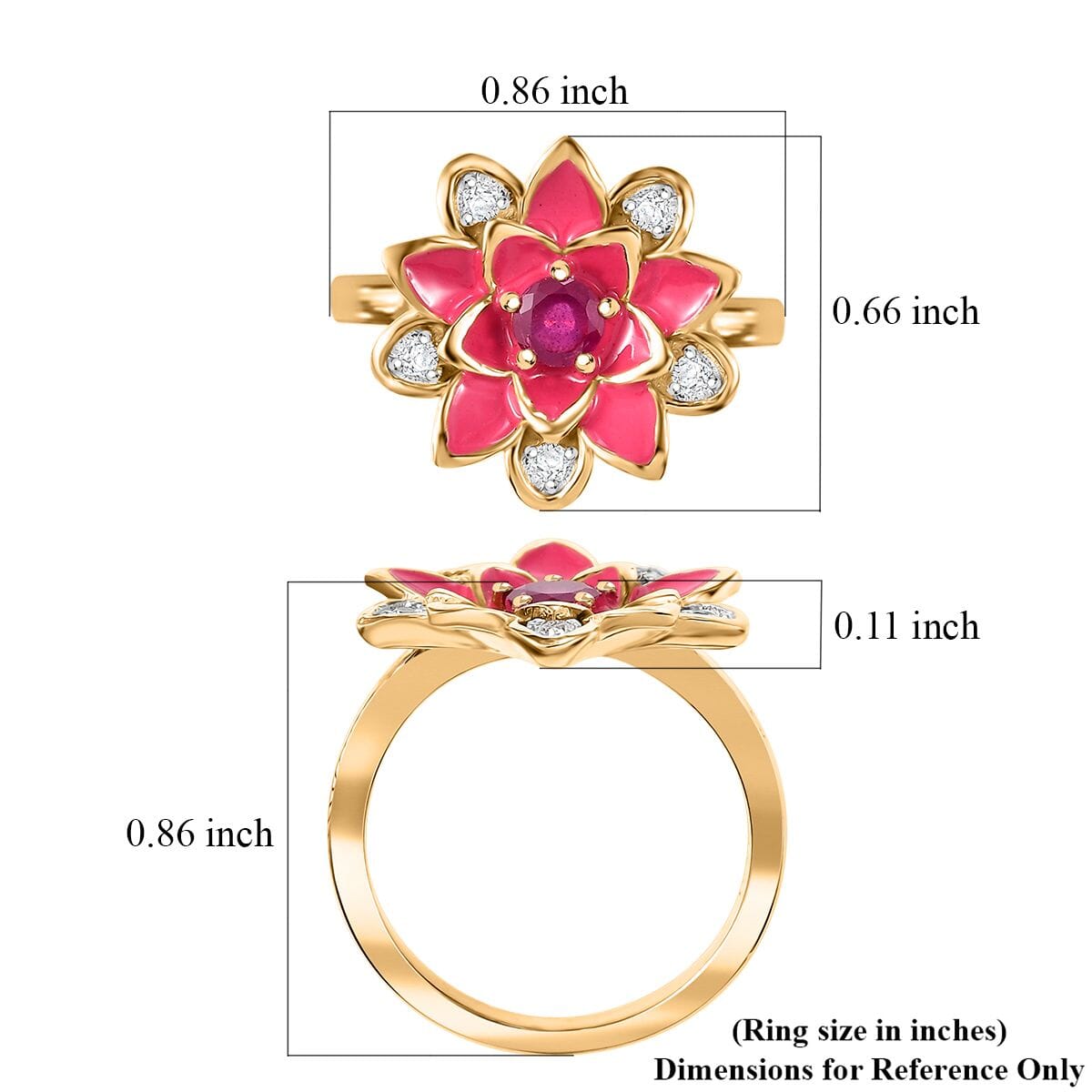 Buy Niassa Ruby (FF) and White Zircon 0.50 ctw, Enameled Buy Niassa Ruby (FF) and White Zircon 0.50 ctw, Enameled