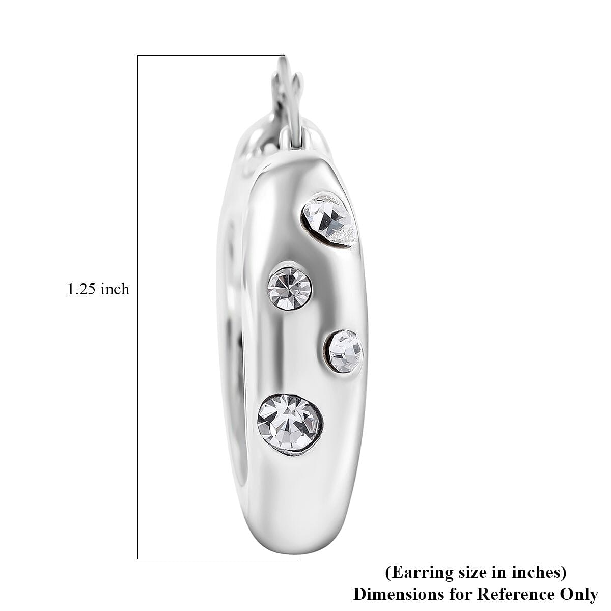 Austrian Crystal Flush Set Hoop Earrings