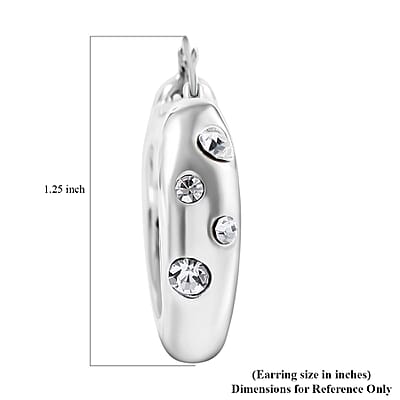 Austrian Crystal Flush Set Hoop Earrings