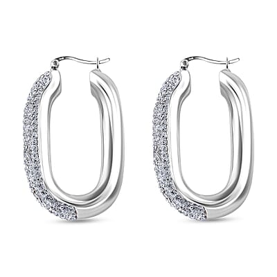 Austrian Crystal Hoop Earrings in Sterling Silver