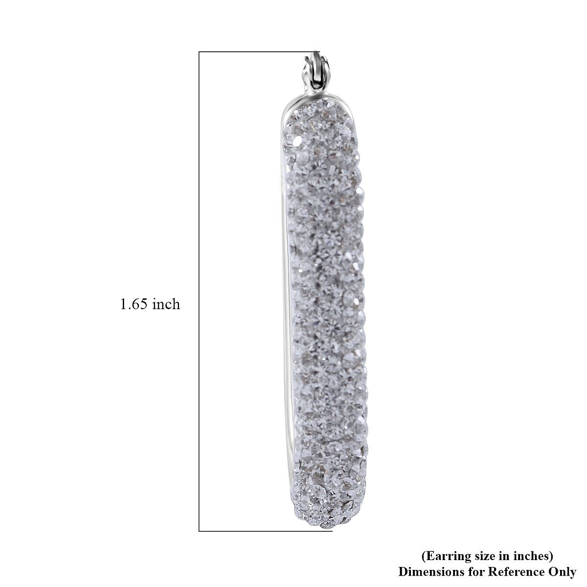 Austrian Crystal Hoop Earrings in Sterling Silver