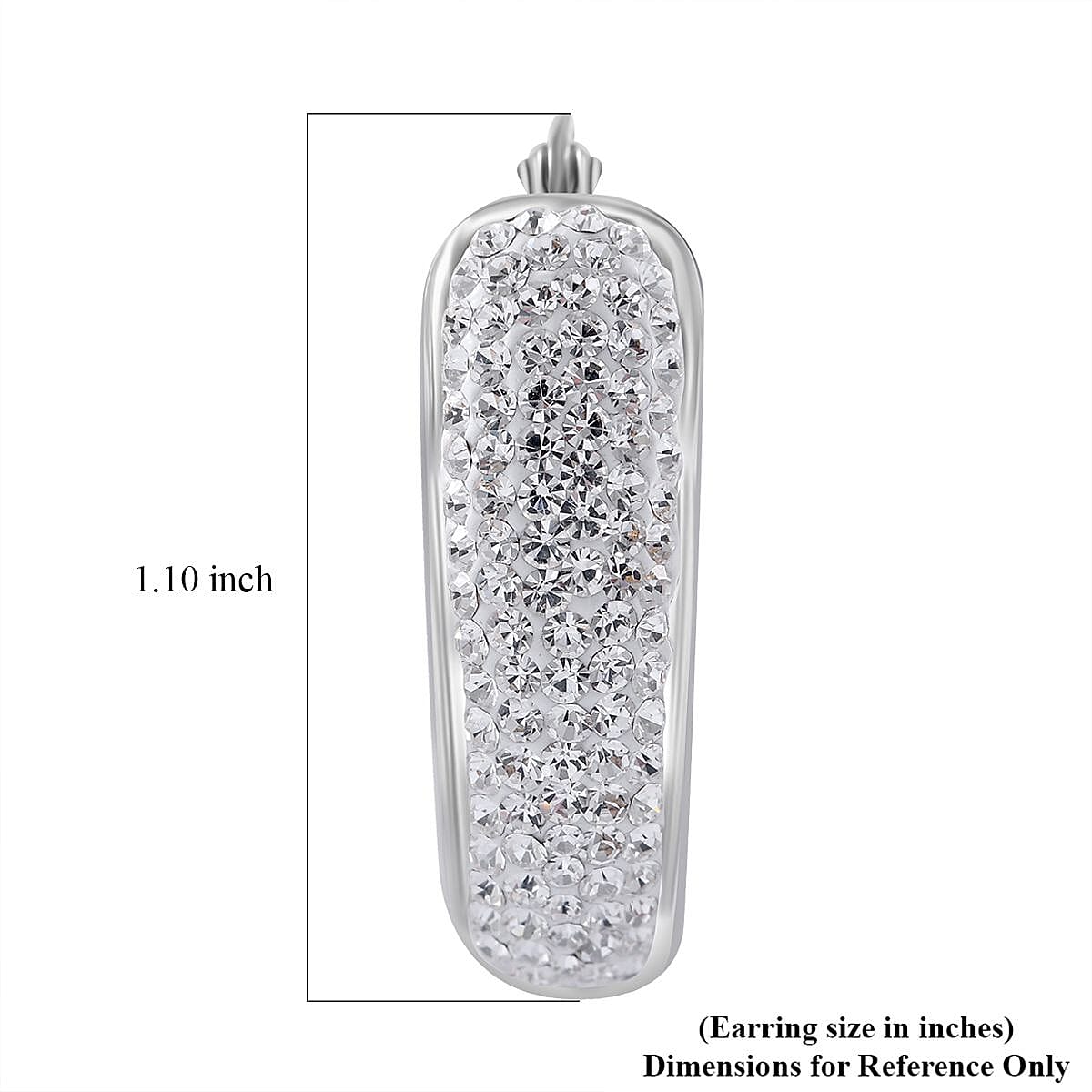 Austrian Crystal Huggie Earrings in Sterling Silver