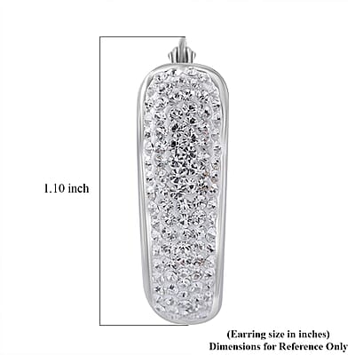 Austrian Crystal Huggie Earrings in Sterling Silver