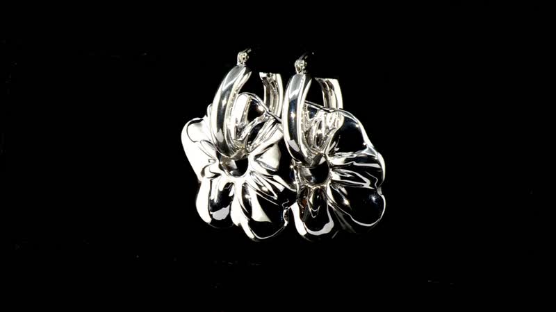 Sterling Silver Floral Earrings 11 Grams