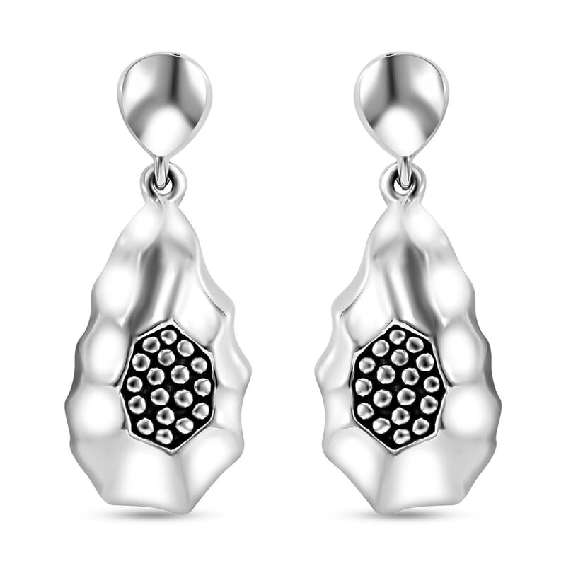 Sterling Silver Floral Drop Earrings 10.80 Grams