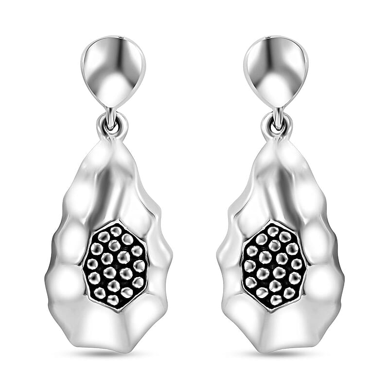 Sterling Silver Floral Drop Earrings 10.80 Grams