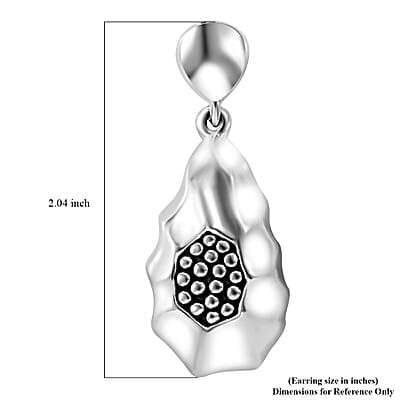 Sterling Silver Floral Drop Earrings 10.80 Grams