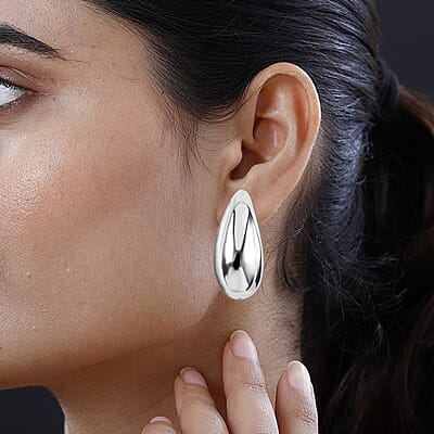 Sterling Silver Raindrop Stud Earrings 6.50 Grams